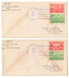 USS BAINBRIDGE DD-246 • 1937 Navy Naval Covers • LAST DAY COMMISSION Cancels - Bild 1 von 2