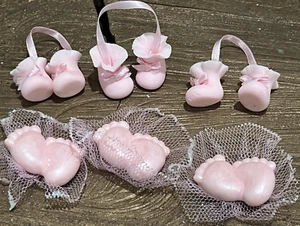 Bebé Niña Porcelana Fría Fiesta Favores Baby Shower Decoración Acentos 6 unidades - Imagen 1 de 7