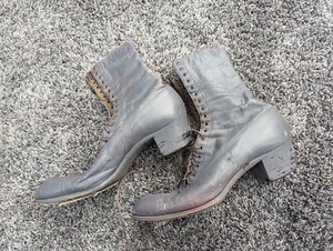 Vintage Victorian High Top Large Traditional Heel Boots Chas E. Heintzelman - Picture 1 of 6