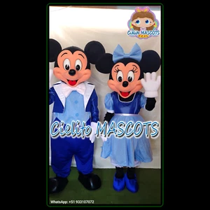 (Includes both characters) Blue Mickey and Minnie Mascot mouse Costume halloween - Picture 1 of 1
