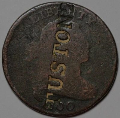 1800 Draped Bust Large Cent - Counterstamped - US 1c Copper Coin - Image 1 of 4