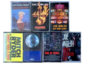 80/90s ROCK CASSETTE LOT x7 JOE WALSH / MITCH RYDER / BOX OF FROGS LITTLE FEAT - Picture 1 of 11