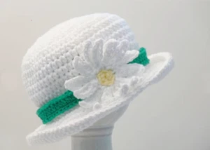 Crochet Pattern DIGITAL DOWNLOAD - Daisy Hat - Sizes Baby to Women's Large - Picture 1 of 4