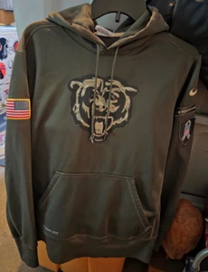 Chicago Bears Hoodie M Pullover Sweatsirt NFL Salute To Service Nike Therma-Fit - Picture 1 of 9
