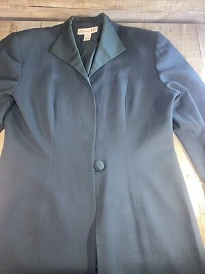 Blazer vintage Christian Dior verde talla 16 hombreras lana Foto 1 de 4