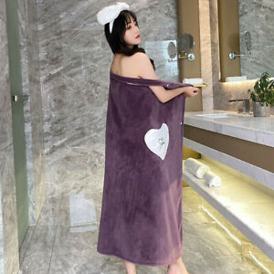 Peluche de bain serviette souple portable robe femmes peignoir absorbant rapidement séchage serviette