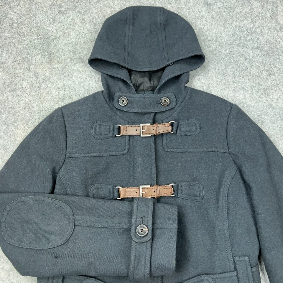 Abrigo de Colección Juicy Couture Para Mujer 8 Gris Con Capucha Aislante Hebilla Chaquetón Chaqueta Y2K Foto 1 de 4