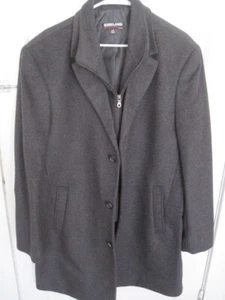 Kirkland Signature Men's Wool Cashmere Blend Overcoat Dress Coat Size 44R - Picture 1 of 7