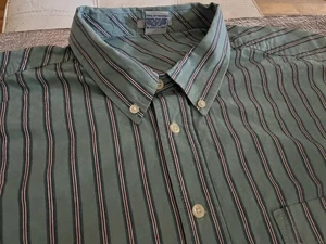 Old Navy Vintage Fit Shirt Men’s Size XL Green Striped Oxford Shirt Button Up - Picture 1 of 8