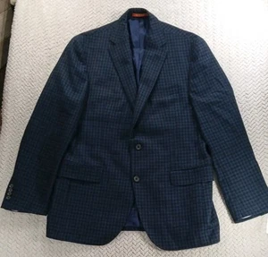 Blazer cappotto sportivo Cremieux Andrew SPJ uomo 42R lana seta blu nero check - Foto 1 di 24