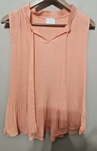 Violet + Claire Bluse pfirsich orange Größe M Plissee ärmellos fließend - Bild 1 von 7