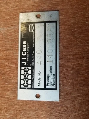 Cortacésped Case Ingersoll 448 placa de identificación para tractor de césped (126) Foto 1 de 2