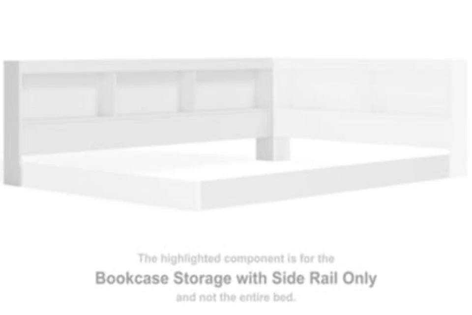 Piperton - Bookcase Storage w/Side Rail - White - Image 1 of 1