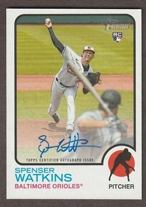 2022 Topps Heritage Real One Blue Ink On Card Autograph ROA-SW Spenser Watkins - Picture 1 of 2