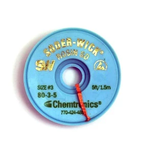 2 Roll 80-3-5 W=2mm Chemtronics Desoldering Wick Soder-Wick Chemtronics USA* - Picture 1 of 4