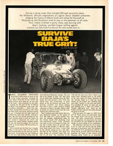 1969 BOB BONDURANT GOES OFF-ROAD AT BAJA ~ ORIGINAL 4-SEITIGER ARTIKEL / ANZEIGE - Bild 1 von 1