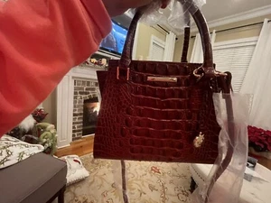 BRAHMIN MINI PRISCILLA Cranberry Purse NEW WITH TAGS and Dust Bag . - Picture 1 of 11