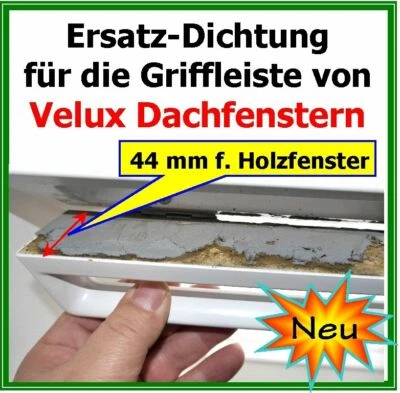 (3,49€/m) Velux-Fenster Dichtung,44mm Breite,f. Holz Dachfenster Lüftungsklappen