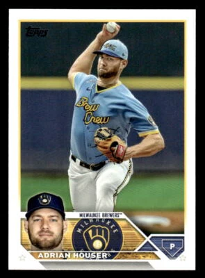 2023 Topps #323 Adrian Houser Card Milwaukee Brewers - Image 1 of 2