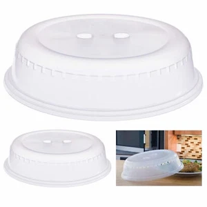 2 Pc Microwave Plate Covers Clear Plastic Vent Steam Splatter Lid Food Dish 10" - Picture 1 of 1