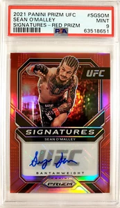 2021 Panini Prizm UFC #SGSOM Sean O'Malley Red Prizm AUTO /49 SSP PSA 9 Champ - Picture 1 of 5