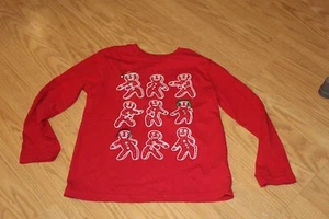 Holiday Time Boy/Girl Used Red Christmas Printed Long Sleeve Shirt Sz 6/7 - Picture 1 of 2