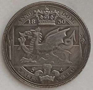 1830 King William IV Crown Wales Cymru Dragon Pattern Coin - Picture 1 of 2