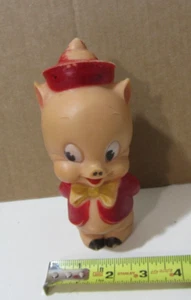 Squeaker PORKY PIG figure doll toy Warner Bros. SUN RUBBER antique vintage - Picture 1 of 9