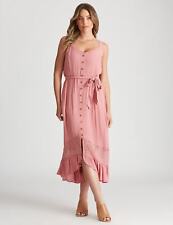 ROCKMANS - Womens Dress -  Strappy Crinkle Woven Maxi Dress
