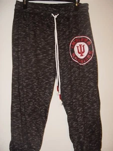 New Indiana Hoosiers Women Grey Knit Pants Ladies Size XL Joggers Knee Capri - Picture 1 of 1