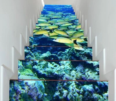 3D pesce denso I58 alza scale decorazione foto murale vinile decalcomania carta da parati Erin - Immagine 1 di 4