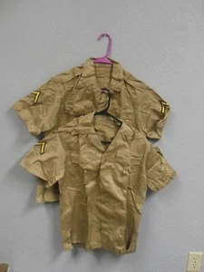 2 US Army Khaki Hemd Beige mit Military Patch Vietnam Ära Stil Herren Gr. 15-15 1/2 - Bild 1 von 21