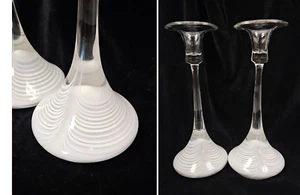 PAIR Nancy Still Rhapsody Rosenthal Studio Linie Glass Candlestick Candle Holder - Picture 1 of 23