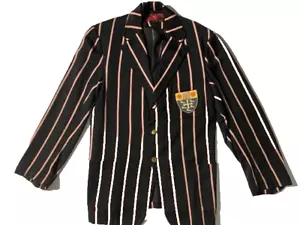 Giacca blazer vintage British GEO Hodgkinson a righe rosa nero rugby cricket scuola - Foto 1 di 21