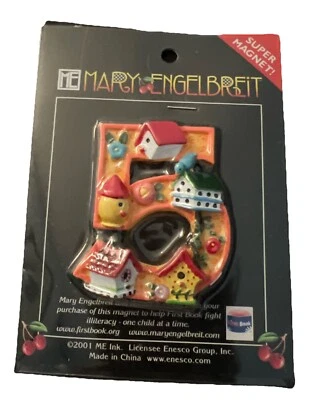 Mary Engelbreit Number 5 Super Magnet Enesco Birdhouse Bird - Image 1 of 2