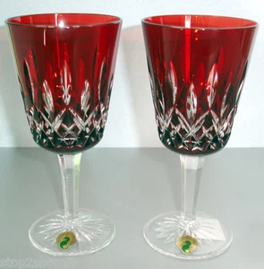 Waterford Lismore Crystal Ruby Red Goblet 2 Piece Set 10 oz. #40000646 NEW - Picture 1 of 1