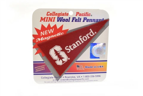 Stanford University Cardinals 4.5" Wool Felt Pennant Magnet NEW White Red Cover