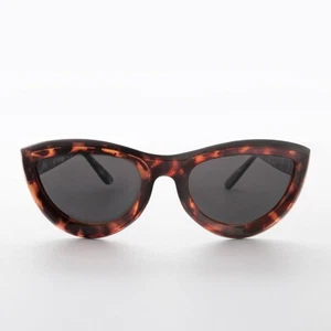 Rare Oversized Mod Cat Eye Chunky Sunglass Tortoise / Gray Lens - Big Momma - Picture 1 of 3
