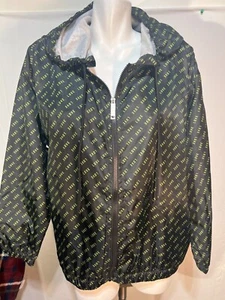 Chaqueta Love Mujer Con Capucha Jogging Negra Verde Monograma Logo 1X Talla Grande Nueva Con Etiquetas - Imagen 1 de 8