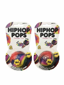 2 Pack Hip Hop Pops Fidget Toy Bouncing Bowl Multi Color Viral Jumping Ball - Picture 1 of 1