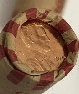 2014 D Lincoln Scudo Centesimo Penny Bank Rotolo Non Circolato Originale Banca Avvolto - Foto 1 di 8