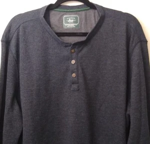 G.H. Camisa Henley térmica de 3 botones Bass & Co para hombre 2XL XXL punto gofres gris - Imagen 1 de 4