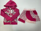 Naartjie Girls Pink Rose Lace Insert Skirt Hooded Jacket Set Size 4