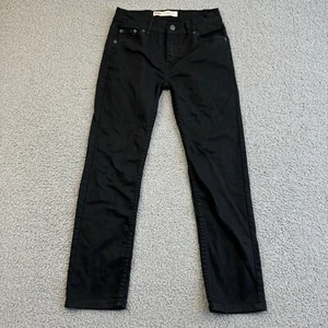 Levis 502 Jeans Youth Boys 12 Reg 26X26 Black Denim Regular Tapered Stretch Fit - Picture 1 of 14