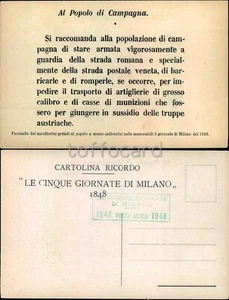 RISORGIMENTO-TESTO MANIFESTINI 5 GIORNATE DI MILANO 1848-C12-98 - Bild 1 von 1