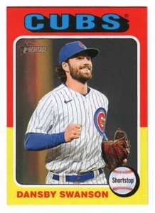 Dansby Swanson 2024 Topps Heritage #457 Missing Facsimile SP Chicago Cubs - Picture 1 of 2