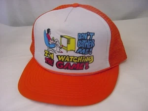 VTG SNAPBACK HAT - DON'T BOTHER ME I'M WATCHING THE GAME - Picture 1 of 3