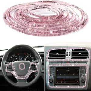 Pink Bling Car Trim Self-Adhesive 16.4Ft Rhinestone Car Interior Accessories - Picture 1 of 18