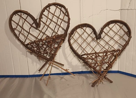 Primitive Willow Heart Intertwined Heart  Hanging Baskets Cover
