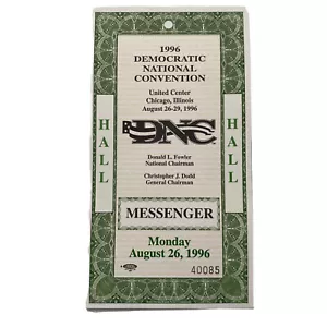 Convención Nacional Demócrata 1996 Mensajero Credencial Presidente Bill Clinton - Imagen 1 de 4